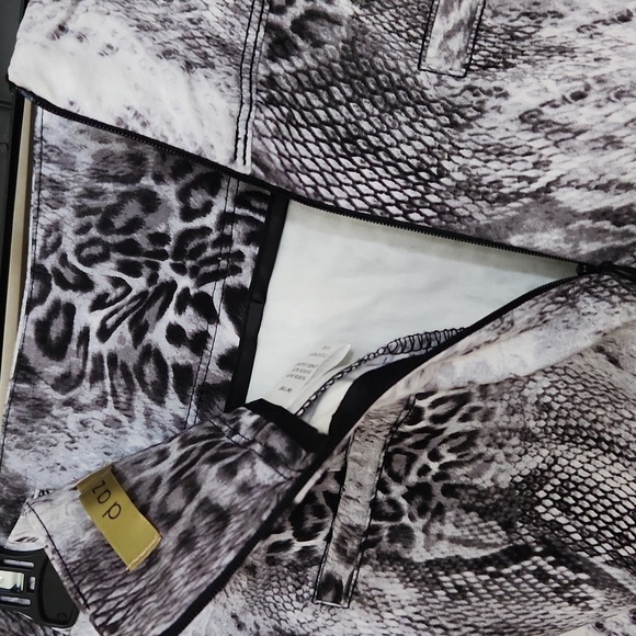 Black and White Pencil Skirt Animal Print  Knee-Length Cocktail Career Party - Picture 5 of 6